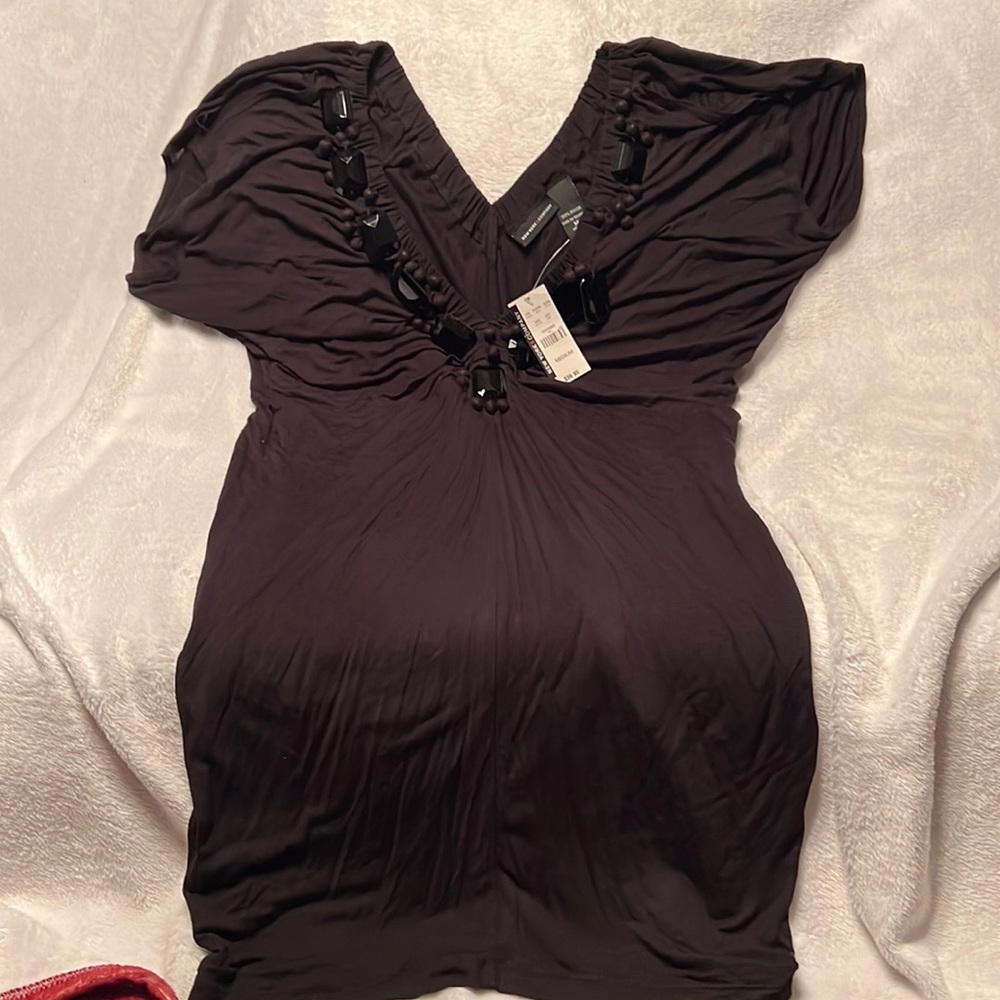 NY&CO Gem Embellished V-Neck Dress
